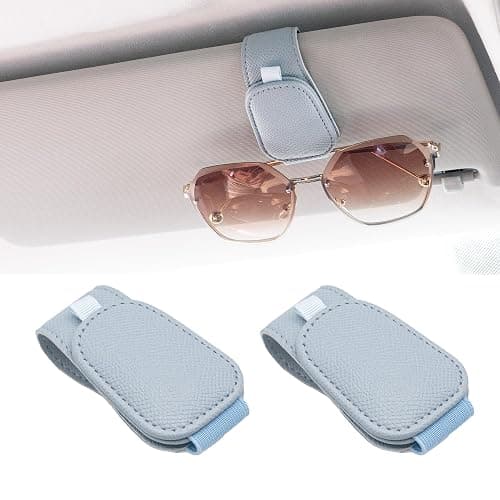 Yuoyar 2 Packs Magnetic Sunglass Holder for Car Visor - Universal Sunglasses Clip for Different Size Eyeglasses - Convenient Interior Car Accessories (Blue) - Image 1