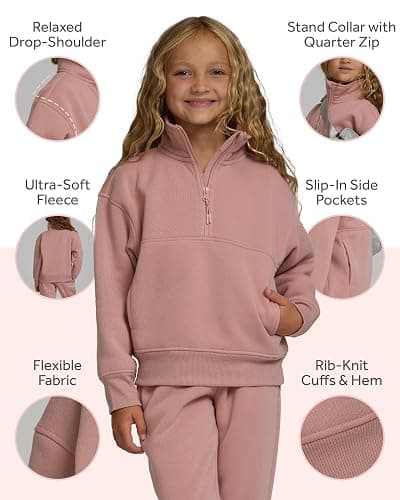 PURE CHAMP Girls Sweatshirt 3 Pack Hoodie for Teen Girls Crewneck Sweatshirt Quarter Zip hoodies Fleece Sizes 4–16 Clothing thumbnail 2