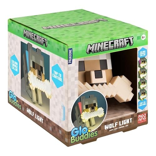 Paladone Minecraft Wolf GloBuddies 3D Colour Changing Light, Officially Licensed LED Night Lamp, Tap to Change Colour, Gaming Merchandise, Battery Powered thumbnail 4