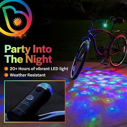 Brightz Disco Bike Lights, RGB LED Bicycle Light for Burning Man | Light-up bicycle decorations for boys & girls; bike lights for night riding; bike accessories for BMX, ebikes & scooters thumbnail 5