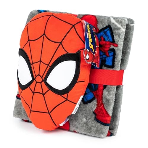Jay Franco Spiderman Nogginz Set - 40 x 50 Inch Throw Blanket & Pillow - Kids Super Soft 2 Piece Bedding Set thumbnail 7