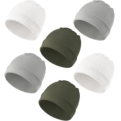 Konssy 6 Pack Baby Beanie Hats for Unisex, Toddler Beanies Baby Girl Boy Hat Warm Cap for Infant, Toddler - Grey - 6-24 Months