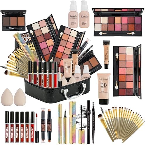 All in One Makeup Kit for Women Full Kit,Makeup Set for Women, Includes Eyeshadow Palette/Foundation/lip gloss/Eyeliner/Mascara/makeup Brush,Makeup Gift Set for Christmas & Birthday&Holiday&Everyday. thumbnail 2