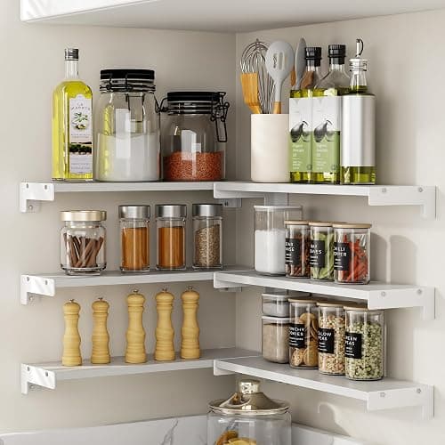 FNBAR Floating Shelves for Wall, Shelves for Decor Storage,6Pcs 16'',White | Wall Mounted Wood Shelf for Bedroom, Living Room, Bathroom, Kitchen,Nursery, RoomLong Picture Ledge Shelves. thumbnail 7