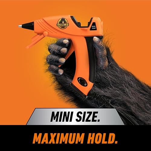 Gorilla Mini Hot Glue Gun Kit (Pack of 1 Mini Hot Glue Gun and 30 Sticks) - Dual Temp, Precision Nozzle, and Easy Squeeze Trigger thumbnail 7