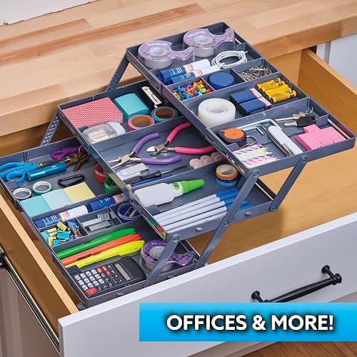 Ontel Smart Drawer Organizer, Multi-Level Jewelry and Cosmetics Storage, Black, 2.65 in thumbnail 6