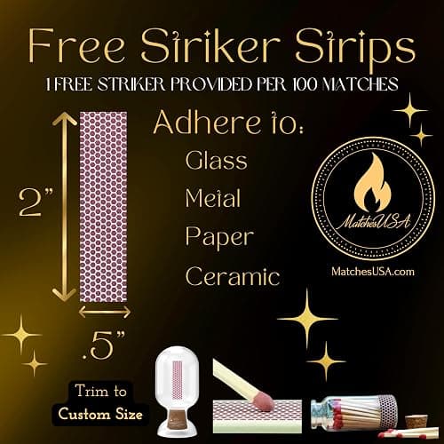 100 Count - 3" Long Pink Color Matches | Three Inch Coloful Loose Wooden Safety Match Sticks for Candle Display | Refill Decorative Jar Holder Bottle | Striker Included thumbnail 5