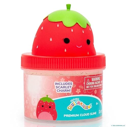 Original Squishmallows Scarlet Premium Cloud Slime - Limited Release, Strawberry Scent, 8 oz. Jar thumbnail 8