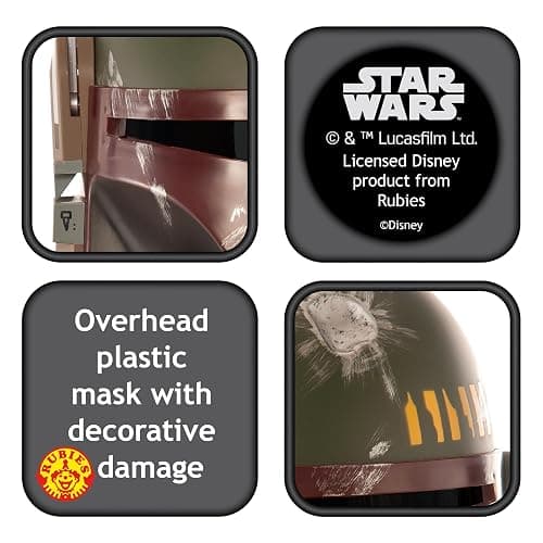 Rubie's unisex adult Star Wars Boba Fett Helmet Costume Mask, Multicolor, One Size US thumbnail 3