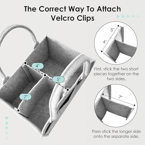 HIPHOP PANDA 2-Pack Diaper Caddy Organizer - Nursery Storage Bin & Car Organizer for Diapers, Wipes, and Baby Essentials - Dual-Color Solid Set (Grey/Oatmeal), Large Size thumbnail 3