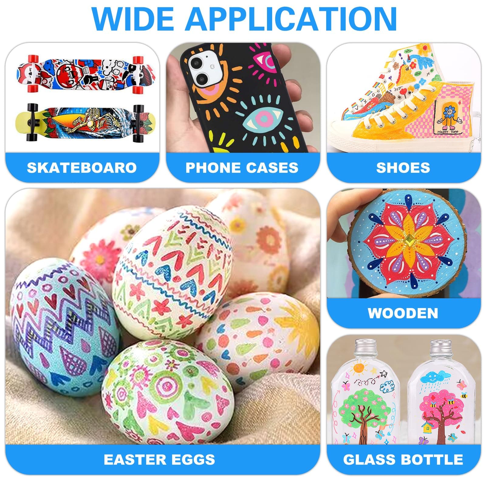 42 Colores de Marcadores Acrílicos Set de Doble Punta, Vibrantes, Ideal para Pintura y Manualidades, Incluye Caja de Cartón (42) thumbnail 10