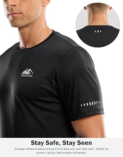 Men's UPF 50+ Sun Protection Dry Fit Workout T-Shirts Rash Guard Swim Shirts Moisture Wicking Tee for Athletic, Beach, Hiking thumbnail 4