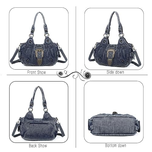 Angel Kiss Hobo-Taschen für Damen, veganes Leder, Geldbörsen und Handtaschen, schicke Umhängetaschen, Crossbody-Börsen mit Metallnieten thumbnail 6