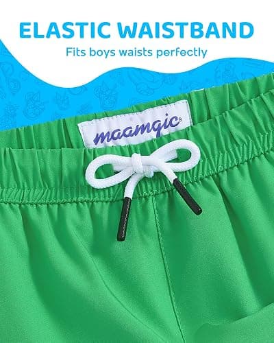 maamgic Boys Swim Trunks with Compression Liner 4-Way Stretch Quick Dry Bathing Suit Toddler Beach Shorts thumbnail 3