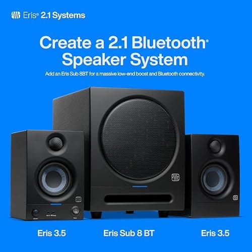 PreSonus Eris 3.5 Studio Monitors, Pair — Powered, Active Monitor Speakers for Near Field Music Production, Desktop Computer, Hi-Fi Audio - 3.5" - Gen 2 thumbnail 6