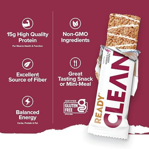 Ready® Protein Bars – High-Protein Snack with 15g Whey Protein, With Flaxseeds and Omega-3s for Sustained Energy, Supports Lean Muscle and Recovery – Iced Oatmeal Cookie, 12 Pack thumbnail 7