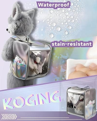 KoGing FurHead Backpack - Waterproof Foldable Fursuit Head Storage Bag for Kig Kemono Kigrumi Cosplay Furry Costume Accessories (15.7 in × 12.2 in × 18.1 in) thumbnail 5
