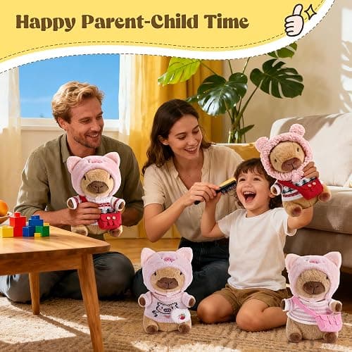 redaica Capybara Plush with 9PCS Clothes & Accessories, Dress Up Stuffed Animals Toy, Easter Basket Stuffers, Cute Capibara Peluches for Girls Boys Kids, Soft Kapibara Plushies Easter Gifts for Kids thumbnail 5