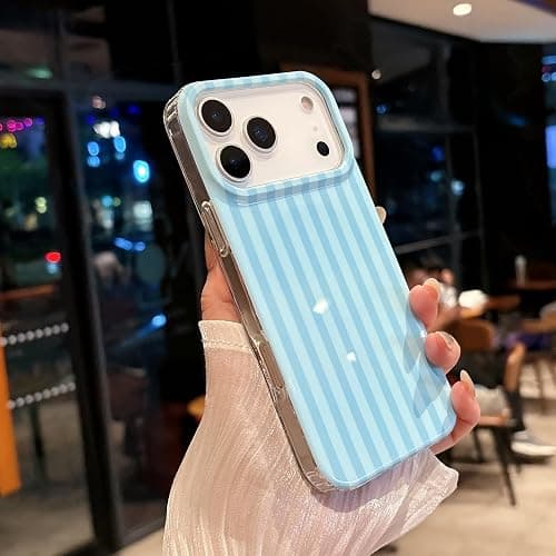 Jmltech Magnetic for iPhone 17 Pro Max Case Striped Phone Cases Cute Women Girly Trendy Shockproof Slim Soft TPU Hard PC Protective thumbnail 4