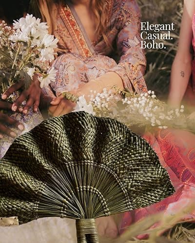 Hand fan portable fan woven with natural palm. Handmade elegant hand fan. Abanicos de mano para fiestas y regalos artesanales thumbnail 4