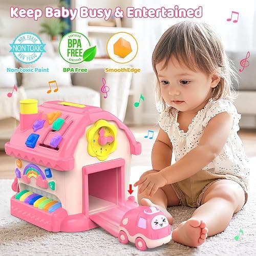 Montessori Toys for 1 Year Old Girl Gifts, 12-in-1 Musical House Toddler Learning Toys for 1-2, 1st First Birthday Gifts for Girls and Boys Baby 6-12 12-18 6-24 Months thumbnail 6