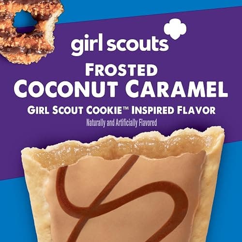 Pop-Tarts Girl Scout Toaster Pastries, Breakfast Foods, Kids Snacks, Frosted Coconut Caramel, 13.5oz Box (8 Pop-Tarts) thumbnail 4