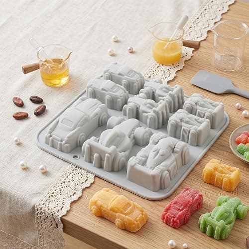 9 Cavity Racing Car Silicone Molds Car Themed Candy Mold For Chocolate Candy thumbnail 4