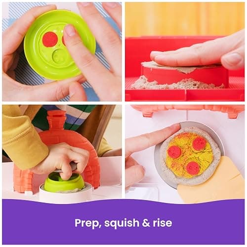 Kinetic Sand, SquishPizza Rising Pizza Oven Playset with 1lb Play Sand & 5 Tools, Play Food Arts & Crafts, Holiday Gifts & Stocking Stuffers for Kids Ages 3 and up thumbnail 3