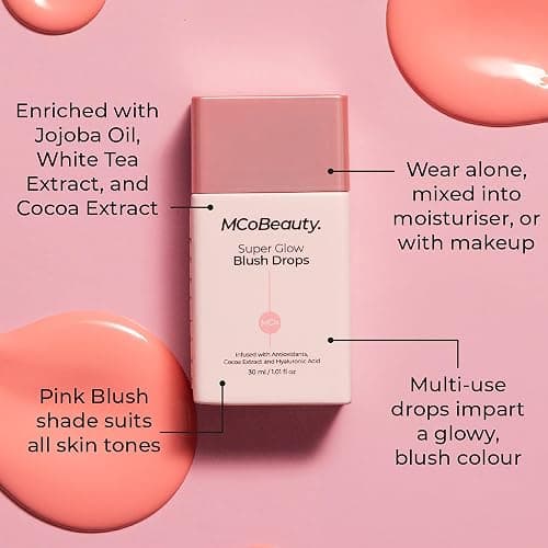 MCoBeauty - Super Face Bundle - Super Glow Bronzing Drops, Super Glow Blush Drops & Souffle Dream Moisturizing Cream - Vegan, Cruelty-Free Cosmetics - Pack of 3 - Christmas Gifts, Stocking Fillers thumbnail 6