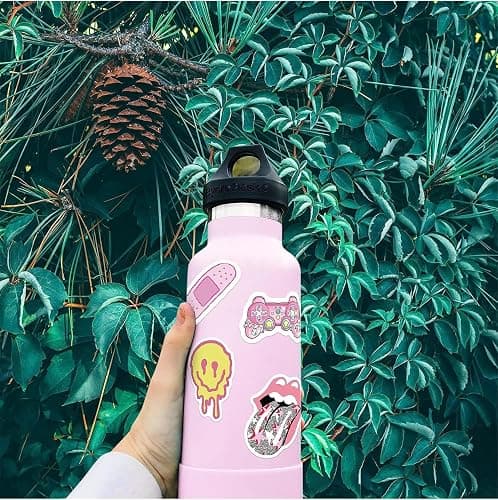 102 Pcs Preppy Stickers Vinyl Aesthetic Waterproof Stickers Adorable Decor Supplies Pink Party Suitable for Mobile Phone Computer Skateboard Water Bottle Suitcase Car etc thumbnail 2