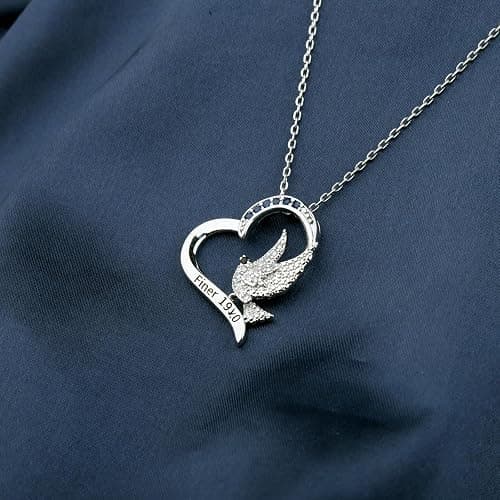 CENWA Dove Finer Women Rhinestone Necklace Zeta Greek Sorority Jewelry Gift for Finer Women thumbnail 4