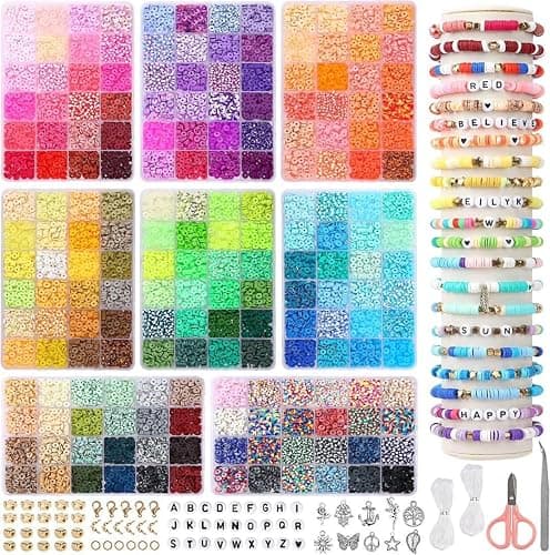 S&W DECORE 25770 Pcs Clay Beads Bracelet Making Kit for Girls 192 Colors Friendship Bracelet Kit Beads for Jewelry Making Polymer Clay Bead Set for DIY Craft Gifts for Teen Girls - Image 1