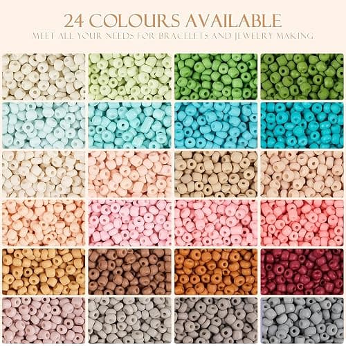 RUBY 3mm Perles pour Bracelet Morandi pour Perles de Rocaille, à Enfiler, Mini Perles Bracelet Kit de Perles en Bois, à Enfiler pour Noël, Kit de Fabrication de Bracelets, Fêtes, Vacances thumbnail 8