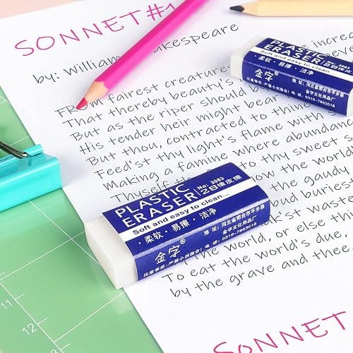 Tamaki Erasers, Large, White, 6 Pack | Erasers for School Office, Art Eraser for Drawing thumbnail 2