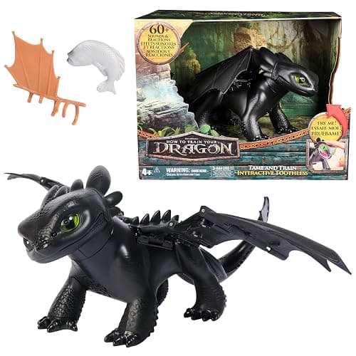 DreamWorks Dragons How to Train Your Dragon, Tame & Train Interactive Toothless with 60 Sounds & Reactions, Kids Toys for Boys & Girls Ages 4 & up thumbnail 3