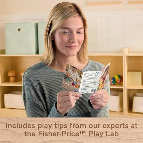 Fisher-Price Wood Montessori Toy Stacking Shapes, American Montessori Society Seal of Excellence, 16-Piece Wooden Learning Activity & Expert Play Tips for Kids Ages 2+ Years thumbnail 4