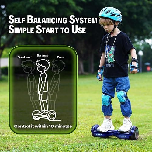 Hoverstar Bluetooth Hoverboard with LED Wheels Chrome Color Self Balance Scooter for Kids, Teenager (Chrome Blue) thumbnail 4