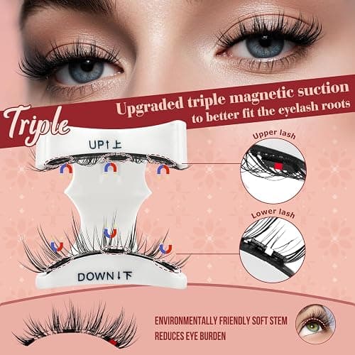 Higu clace Magnetic Eyelashes with Applicator Magnetic Lashes Natural Look Manga Lashes Pestañas Magnéticas Easy to Wear and Remove(DJCX-I) thumbnail 6