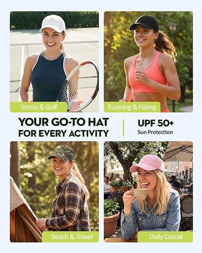 American Trends Women's Cotton Baseball Cap Soft Unstructured Plain Dad Hat | Adjustable Metal Buckle, Soft Unstructured Crown, Breathable Fabric, Sun Protection for Workouts, Running & Everyday Wear thumbnail 6