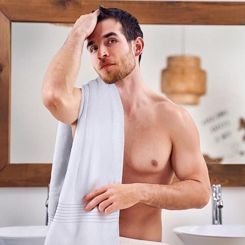 Towels 12 Pack Bath Towels Set, (27 x 54 Inches) 100% Ring Spun Cotton, Quick Dry, Highly Absorbent, Soft Feel Towels, Perfect for Daily Use (White) thumbnail 7