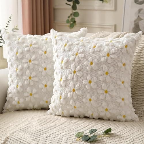 a ray of sunshine Kissenbezug 50x50 cm,2er Set Kissenhülle Blume,Kissenbezug Kordsamt,Zierkissenbezug Dekokissen mit Blumen,Sofakissen Blume für Sofa Sessel Zuhause Schlafzimmer thumbnail 6