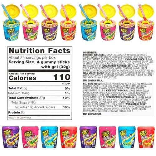 Juicy Drop Gummy Dip 'N Stix Assorted Halloween Candy Variety Pack, Sweet Gummy Sticks W/ Sour Dipping Gel, 8Ct, Sour Candy Pack for Party Favors, Trick or Treat, Halloween Bowls, Kids Gifts thumbnail 2
