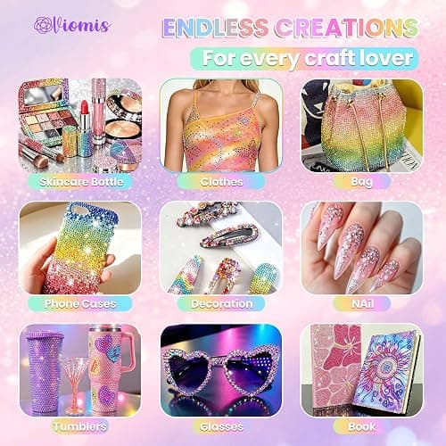 Bedazzling Kit, 40000PCS 3mm Rhinestones 30 Colors | Complete Craft Rhinestone Set with B7000 Glue & Precision Tools for Nail Art, Crafts, Clothing, Shoes and DIY Projects thumbnail 6