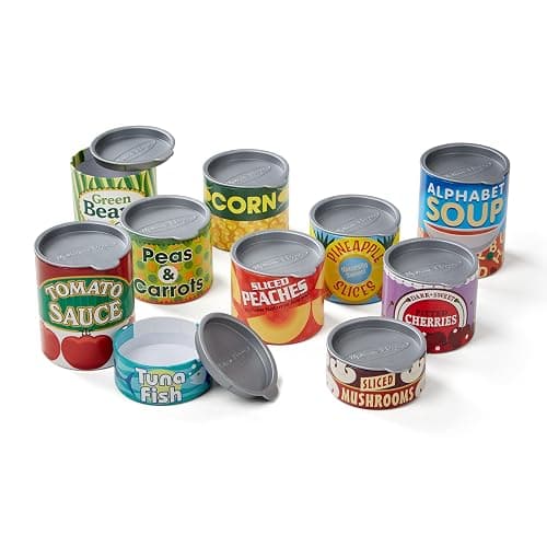 Melissa & Doug Let's Play House, 10 Grocery Cans with Removable Lids, Toy Food & Play Kitchen Accessories, Preschool Learning Toys for Girls & Boys 3+ thumbnail 5