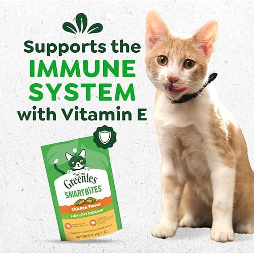 Greenies Feline Smartbites Healthy Kitten Treats for Indoor Kittens, Crunchy and Soft Natural Cat Treats, Chicken Flavor, 16 oz. Tub thumbnail 2