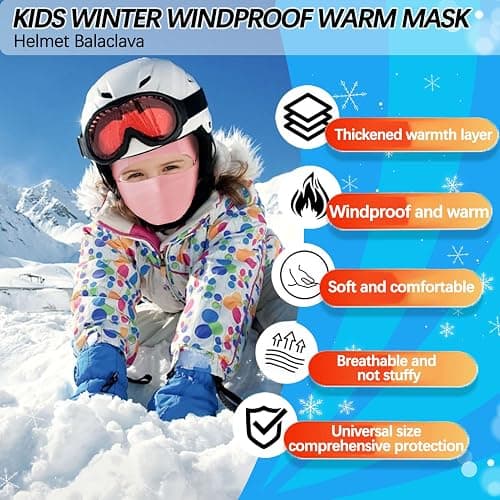 BAISEN Kids Balaclava Ski Mask for Skiing Cycling, Cold Weather Neck Warmer Windproof Thermal Face Mask for Boys/Girls thumbnail 2