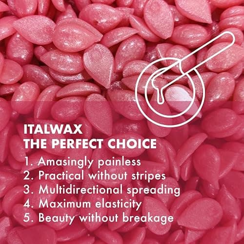 Italwax Top Line Pink Pearl Hard Wax Beads 1.65 lb (750 g) – Semi-Creamy Unscented Hard Wax for Facial Areas, Strong from First Pull, Suitable for Sensitive Skin, Professional Use – Made in Italy thumbnail 4