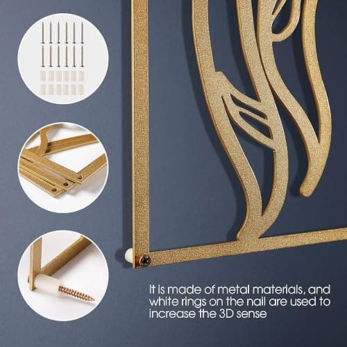AGIOTA 3 Pcs Gold Wall Decor Above Bed Minimalist for Living Room Metal Line Art - Female Body, Gold Room Decor for Bedroom Modern Wall Art for Indoor 15inch thumbnail 3