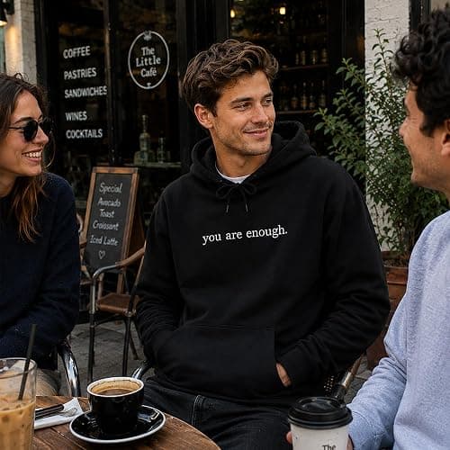 COUPLEHOODIES Embroidered You Are Enough Hoodie Dear Person Behind Me | Embroidered Positive Message Gift For A Friend Or Yourself - For Christmas A Graduation Or A New Chapter thumbnail 9