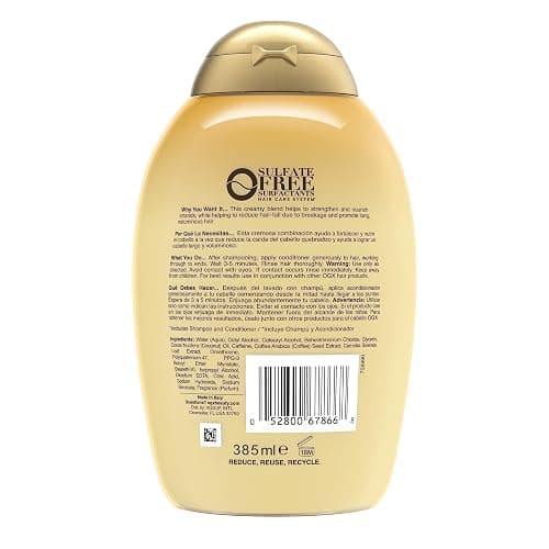 OGX Anti-Hair Fall + Coconut Caffeine Strengthening Conditioner with Caffeine, Coconut Oil & Coffee Extract, 13 Fl Oz thumbnail 7